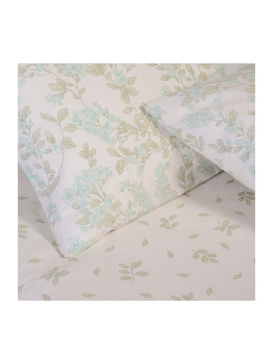 Melinen Rea Bettlaken King Size 260x270cm Türkis (4 Stück)