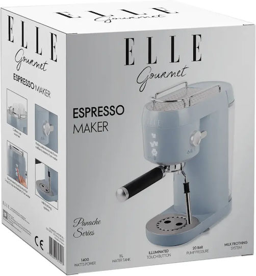 Espressomaschine 1400W Druckreiniger 20bar für Cappuccino Hellblaue