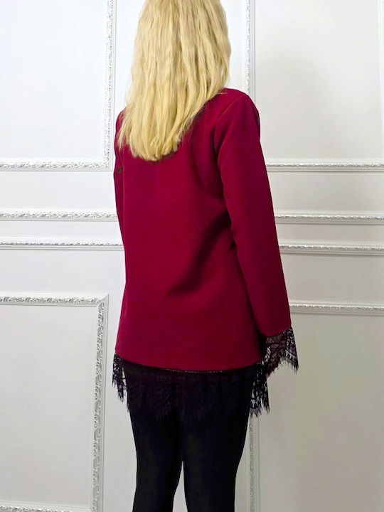 Κοντό Γυναικείο Σακάκι Burgundy