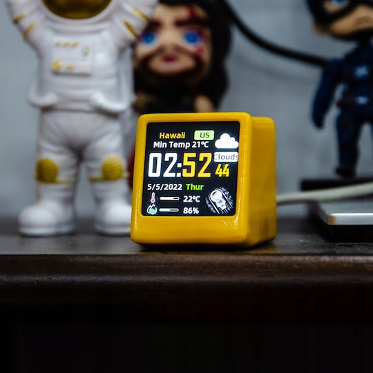 Tabletop Digital Clock with Alarm Yellow