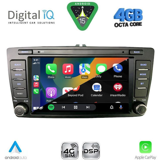 Digital IQ Ηχοσύστημα Αυτοκινήτου για Skoda Octavia 2005-2012 με Clima (Bluetooth/USB/AUX/WiFi/GPS/Apple-Carplay/Android-Auto) με Οθόνη Αφής 8"