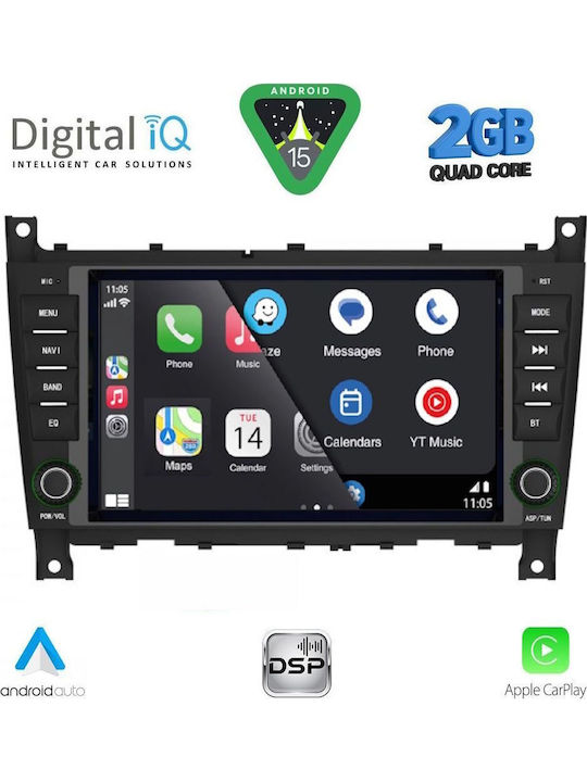 Digital IQ Auto-Audiosystem für Mercedes-Benz C Klasse / CLK Klasse 2004-2008 mit Touchscreen 8"