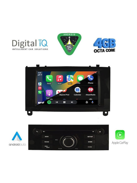 Digital IQ Car Audio System for Peugeot 407 2004-2011 with Clima (Bluetooth/USB/WiFi/GPS/Apple CarPlay/Android Auto) with 7" Touch Screen