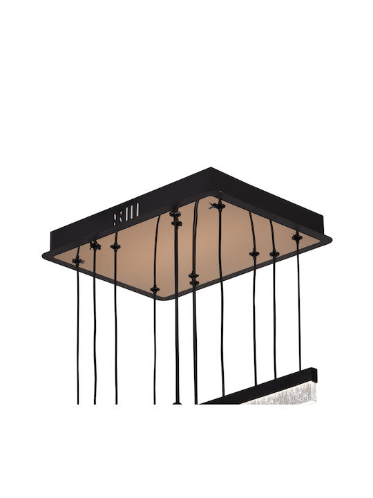 Alista Home Lumini Suspendate Negru LED cu Lumină Alb Rece cu Cristale Înălțime Reglabilă