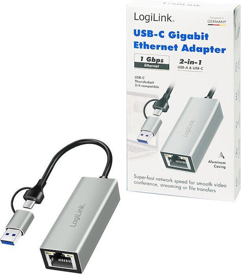 LogiLink UA0238B Αντάπτορας Δικτύου USB-C με Ασύρματη Σύνδεση Wi-Fi 1000Mbps
