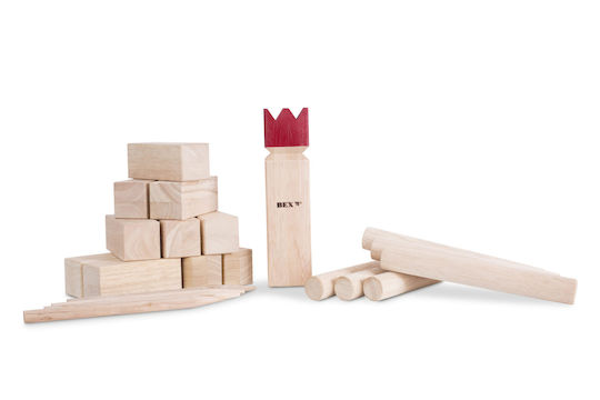 Bex Spielzeug Indoor Kubb Viking Original Rubber Wood - Red King