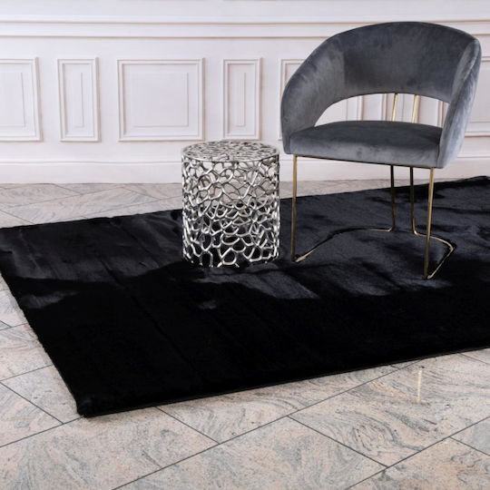 Χαλί Διάδρομος Βαμβακερό Black 80x150cm