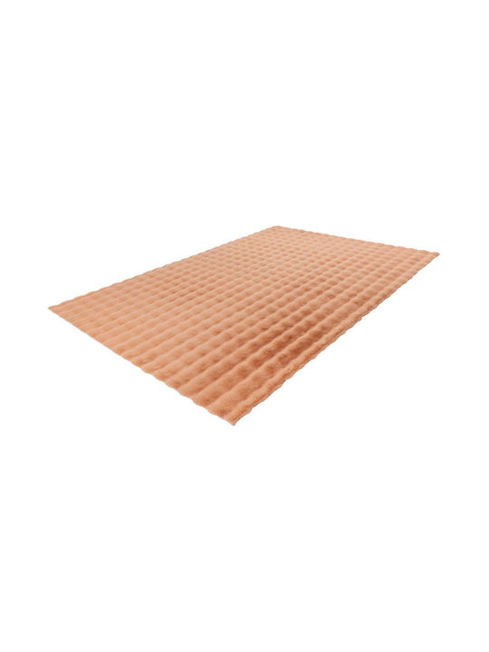 Rechteckiger Baumwoll-Teppich Peach 120x170cm