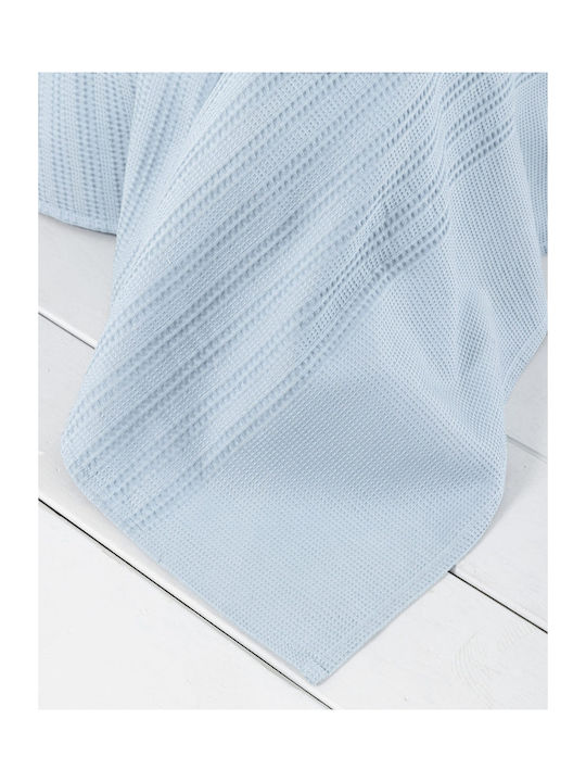 Nima Dune Denim Blue Pique Double Blanket 220x240cm