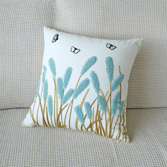 FRIPIA FRIPIA Dekorativer Kissenbezug Blau 45x45cm