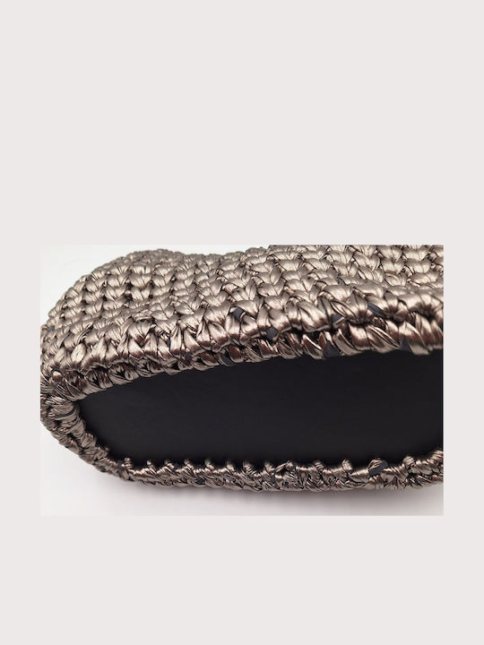 Leather Women's Handbag Silver