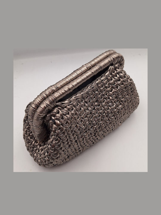 Leather Women's Handbag Silver