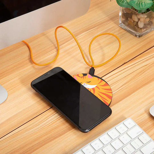 Kikkerland Wireless Charger (Qi Pad) Sleepy Cat (BG-25-0335)