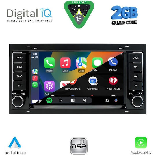 Digital IQ Ηχοσύστημα Αυτοκινήτου για Volkswagen Touareg 2003-2011 (Bluetooth/USB/AUX/WiFi/GPS/Apple-Carplay/Android-Auto) με Οθόνη Αφής 7"