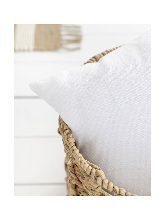 Nima Decorative Pillow Case Iris From 100% Cotton White 45x45cm