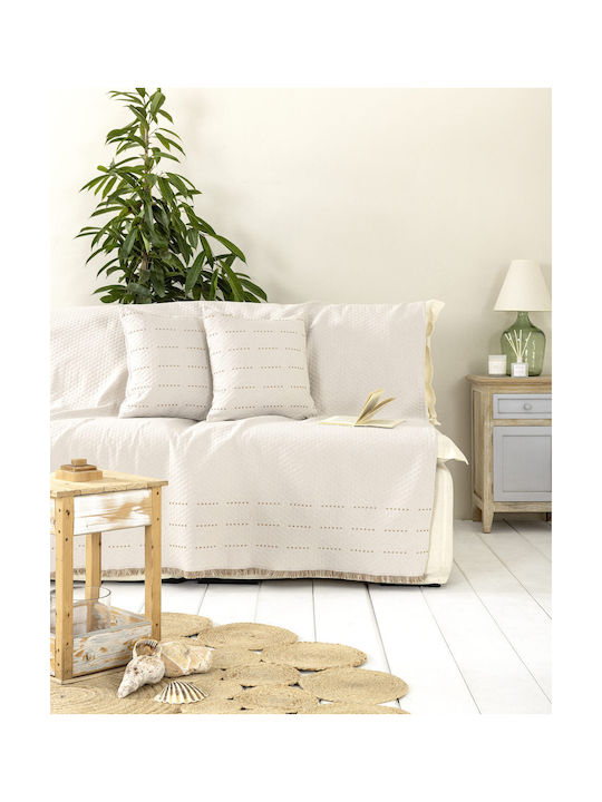 Nima Nora Decorative Pillow Case Made of 100% Cotton Beige 45x45cm