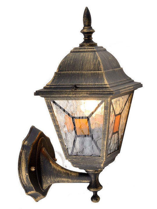 Lampion De Grădină Suport Inferior 60w E27 Ip44 Patină Aurie Belight Lampion De Grădină Suport Inferior 60w E27 Ip44 Patină Aurie Belight
