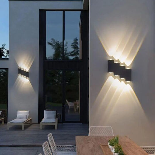 Led Wall Light Ax232 Outdoor 8 Sources 8w Black 3000k