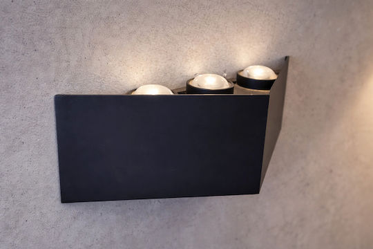 Led Wall Light Ax230 Outdoor 6 Sources 6w Black 3000k