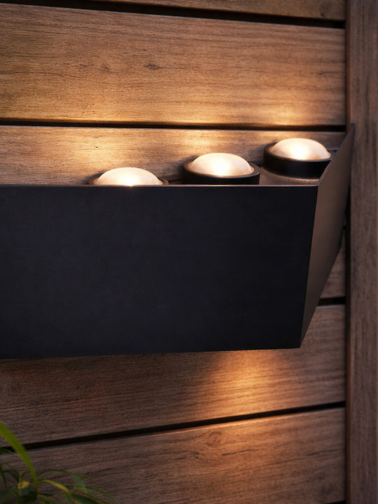 Led Wandmontierte Außenbeleuchtung Ax230 Outdoor 6 Quellen 6W Schwarz 3000K
