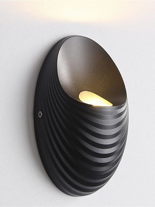 Wandmontierte Außenbeleuchtung Shell 5w 3000k Schwarz