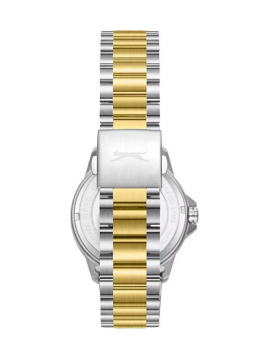 Slazenger Ανδρικό Ρολόι 42mm Μπαταρίας με Ασημί Μεταλλικό Μπρασελέ