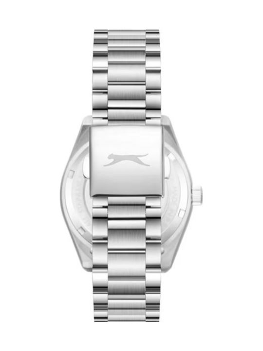 Slazenger Ανδρικό Ρολόι 42mm Μπαταρίας με Ασημί Μεταλλικό Μπρασελέ