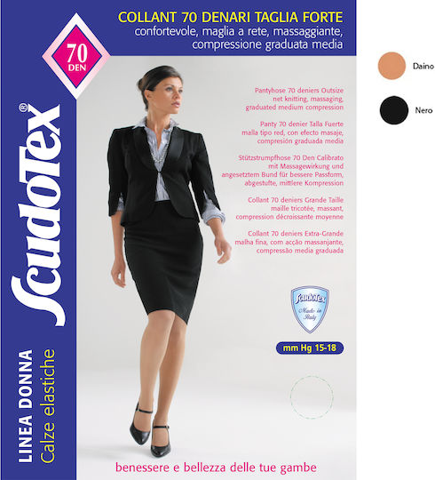 Scudotex Medizinische Kompressionsstrümpfe 15-18 mmHg 70 Den Schwarz