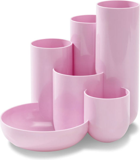 Han Pen Holder Han Campus 5 Compartments Pastel Pink