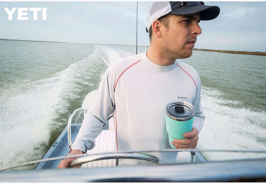 Yeti Rambler Stapelbarer Becher Thermosflasche Rostfreier Stahl BPA-frei 887ml Seafoam mit Stroh und Handgriff