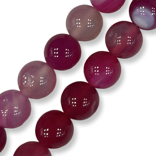 Mărgea Agat Albastru-Roz Fucsia Pietre 10mm