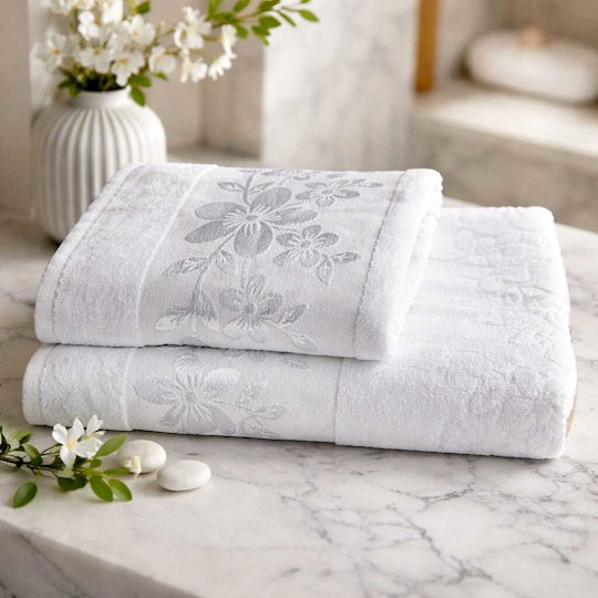 Kotonia Home Set De Prosoape 2 Buc Albe Greutate 420gr/m²