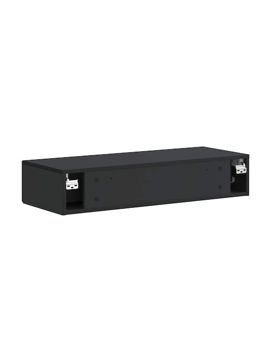 Wooden Black Bedside Table 87.5x34.5x17cm