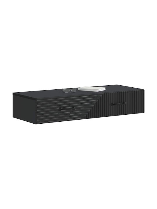 Wooden Black Bedside Table 87.5x34.5x17cm