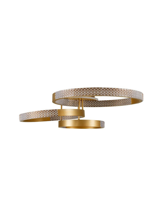 Kelvo Diamond Klv-101-0228 Ceiling Light Led 100w 10000lm 360° Ac 220-240v Ip20 Adjustable White Cct Remote Control 2700k to 6000k Dimmable Lumileds Smd Chip Gold Platinum W80 X D50 X H20cm 3 Years Warranty Klv-101-0228