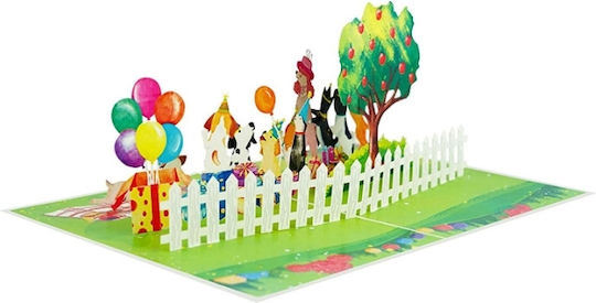 Kiriori Pop 3d Картичка Рожден Ден Парти Кучета