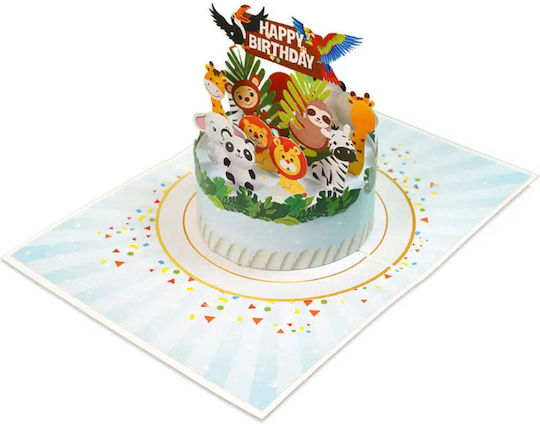 Pop-up Animal Cake Card "animal Cake" Kiriori 10740