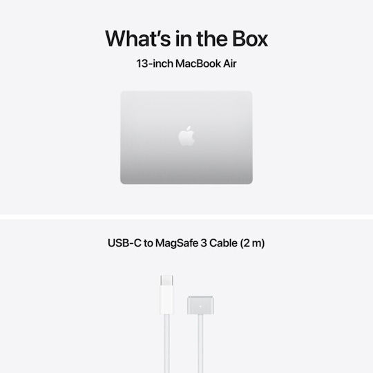MacBook Air 15.3" IPS Retina Display (M5-10-Core/24GB/1TB SSD/10-Core GPU) με Φορτιστή 40W Silver (US Keyboard)