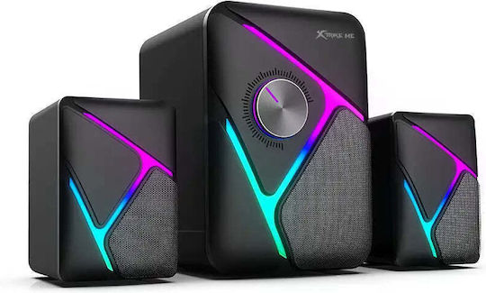 Xtrike Me SK-610 Компютърни тонколони 2.1 с RGB осветление и мощност 11W в Черен цвят