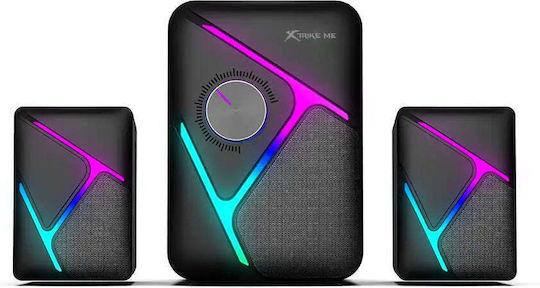 Xtrike Me SK-610 Компютърни тонколони 2.1 с RGB осветление и мощност 11W в Черен цвят
