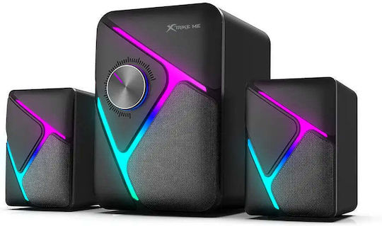 Xtrike Me SK-610 Компютърни тонколони 2.1 с RGB осветление и мощност 11W в Черен цвят