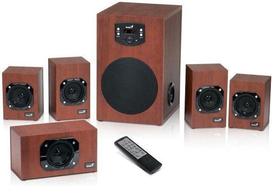 Genius SW-HF5.1 4600 V2 Ηχεία Υπολογιστή 5.1 με Ισχύ 120W Καφέ
