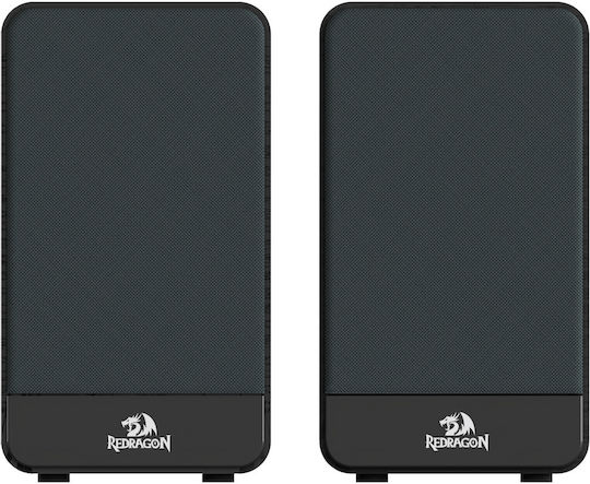 Redragon GS813 Ασύρματα Ηχεία Υπολογιστή 2.0 με RGB Φωτισμό και Bluetooth Ισχύος 20W σε Μαύρο Χρώμα