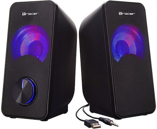 Tracer Loop RGB USB Ηχεία Υπολογιστή 2.0 με RGB Φωτισμό και Ισχύ 6W Μαύρα