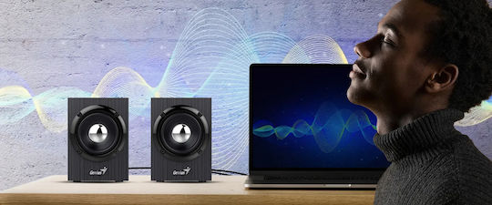Genius SP-HF385BT Ηχεία Υπολογιστή 2.0 με Bluetooth και Ισχύ 4W Μαύρα