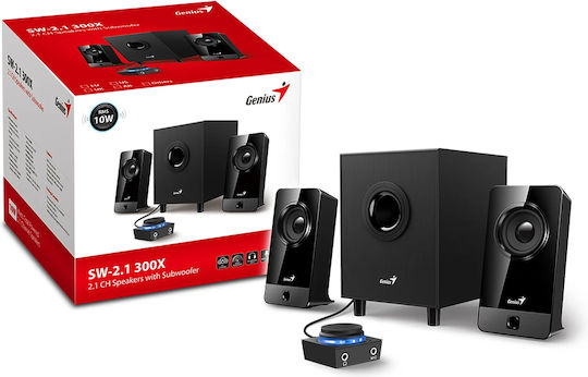 Genius SW-2.1 300X Ηχεία Υπολογιστή 2.1 με Ισχύ 10W Μαύρα