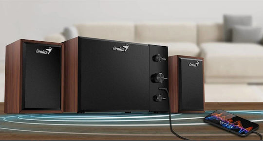 Genius SW-2.1 350 Ηχεία Υπολογιστή 2.1 με Ισχύ 15W Μαύρα