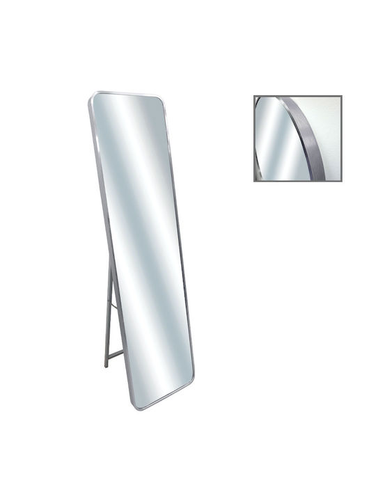 Marhome Oglindă De Podea Cu Cadru Din Aluminiu Argintiu 150x40cm
