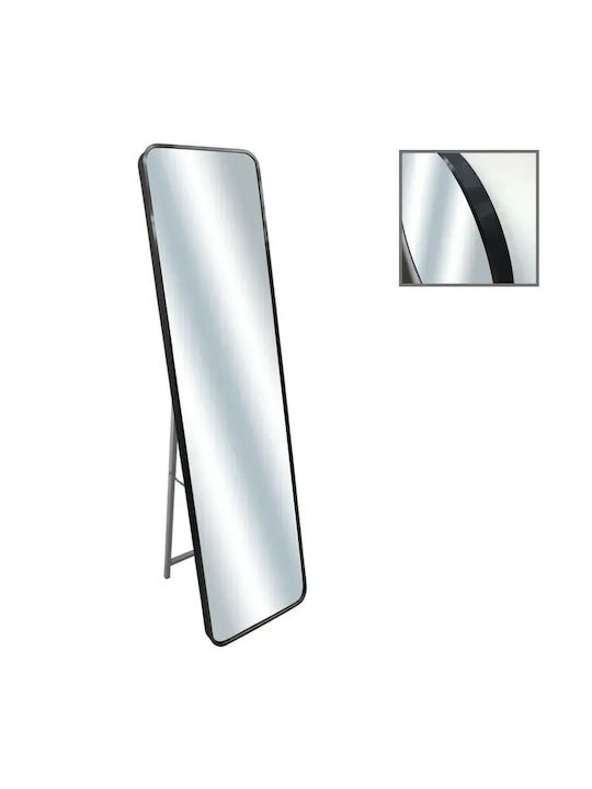 Marhome Boden- oder Standspiegel mit Schwarzem Aluminium Rahmen 150x40cm