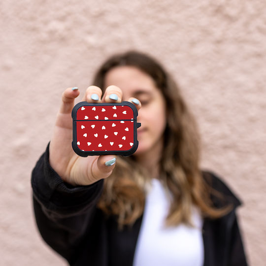 Sonique Heart Series Silicone Case in Red Colour for Apple AirPods Pro 3